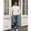 imageMANGOPOP Mens Turtleneck Long Sleeve Shirts Thermal Undershirt Relaxed Fit Fleece Tops Fall Winter Fashion 2025White