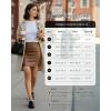 imageMANGOPOP Women Faux Leather Skirt High Waist Bodycon Mini Leather Skirts with Shorts 2025 Winter OutfitBbrown