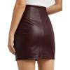 imageMANGOPOP Women Faux Leather Skirt High Waist Bodycon Mini Leather Skirts with Shorts 2025 Winter OutfitWine Red