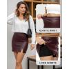 imageMANGOPOP Women Faux Leather Skirt High Waist Bodycon Mini Leather Skirts with Shorts 2025 Winter OutfitWine Red