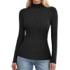imageMANGOPOP Women Mock Turtle Neck Long Sleeve Shirts Sparkly Sequin Rhinestone Tops Fall Outfits Fashion Tee Winter UndershirtBlack