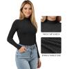 imageMANGOPOP Women Mock Turtle Neck Long Sleeve Shirts Sparkly Sequin Rhinestone Tops Fall Outfits Fashion Tee Winter UndershirtBlack