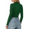 imageMANGOPOP Women Mock Turtle Neck Long Sleeve Shirts Sparkly Sequin Rhinestone Tops Fall Outfits Fashion Tee Winter UndershirtDeep Green