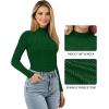 imageMANGOPOP Women Mock Turtle Neck Long Sleeve Shirts Sparkly Sequin Rhinestone Tops Fall Outfits Fashion Tee Winter UndershirtDeep Green