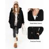imageMANGOPOP Womens Fleece Jacket 2025 Winter Oversized Fuzzy Hooded Coat Button Cardigan Sherpa Sweaters Outerwear with PocketsAblack
