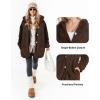 imageMANGOPOP Womens Fleece Jacket 2025 Winter Oversized Fuzzy Hooded Coat Button Cardigan Sherpa Sweaters Outerwear with PocketsBbrown