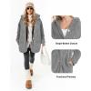 imageMANGOPOP Womens Fleece Jacket 2025 Winter Oversized Fuzzy Hooded Coat Button Cardigan Sherpa Sweaters Outerwear with PocketsCgrey