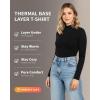 imageMANGOPOP Womens Mock Turtleneck Long Sleeve Shirt Fall Outfits Fashion Thermal Undershirt Basic Tops Fitted Layer Tee 202501 Black