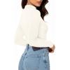 imageMANGOPOP Womens Mock Turtleneck Long Sleeve Shirt Fall Outfits Fashion Thermal Undershirt Basic Tops Fitted Layer Tee 202502 White