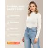 imageMANGOPOP Womens Mock Turtleneck Long Sleeve Shirt Fall Outfits Fashion Thermal Undershirt Basic Tops Fitted Layer Tee 202502 White