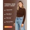 imageMANGOPOP Womens Mock Turtleneck Long Sleeve Shirt Fall Outfits Fashion Thermal Undershirt Basic Tops Fitted Layer Tee 2025Coffee