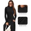imageMANGOPOP Womens Mock Turtleneck Long Sleeve Shirts Thermal Ribbed Knitted Sweater Shirt for Womens 2025 Trendy TopsA Black