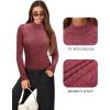 imageMANGOPOP Womens Mock Turtleneck Long Sleeve Shirts Thermal Ribbed Knitted Sweater Shirt for Womens 2025 Trendy TopsBurgundy
