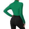 imageMANGOPOP Womens Mock Turtleneck Long Sleeve Shirts Thermal Ribbed Knitted Sweater Shirt for Womens 2025 Trendy TopsGreen