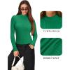imageMANGOPOP Womens Mock Turtleneck Long Sleeve Shirts Thermal Ribbed Knitted Sweater Shirt for Womens 2025 Trendy TopsGreen