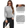 imageMANGOPOP Womens Mock Turtleneck Long Sleeve Shirts Thermal Ribbed Knitted Sweater Shirt for Womens 2025 Trendy TopsLight Grey