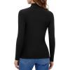 imageMANGOPOP Womens Mock Turtleneck Shirt Long Sleeve Thermal Polar Fleece Lined Basic Tops Going Out 2025 Trendy WearA1 Black