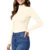 imageMANGOPOP Womens Mock Turtleneck Shirt Long Sleeve Thermal Polar Fleece Lined Basic Tops Going Out 2025 Trendy WearA2 Creamy White