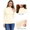 imageMANGOPOP Womens Mock Turtleneck Shirt Long Sleeve Thermal Polar Fleece Lined Basic Tops Going Out 2025 Trendy WearA2 Creamy White