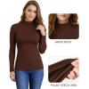 imageMANGOPOP Womens Mock Turtleneck Shirt Long Sleeve Thermal Polar Fleece Lined Basic Tops Going Out 2025 Trendy WearBrown
