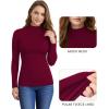 imageMANGOPOP Womens Mock Turtleneck Shirt Long Sleeve Thermal Polar Fleece Lined Basic Tops Going Out 2025 Trendy WearBurgundy