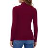 imageMANGOPOP Womens Mock Turtleneck Shirt Long Sleeve Thermal Polar Fleece Lined Basic Tops Going Out 2025 Trendy WearBurgundy
