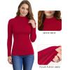 imageMANGOPOP Womens Mock Turtleneck Shirt Long Sleeve Thermal Polar Fleece Lined Basic Tops Going Out 2025 Trendy WearRed