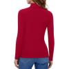 imageMANGOPOP Womens Mock Turtleneck Shirt Long Sleeve Thermal Polar Fleece Lined Basic Tops Going Out 2025 Trendy WearRed