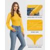 imageMANGOPOP Womens Sheer Mesh Puff Long Sleeve Bodysuit Double Lined Crew Neck Thong Body Suits Trendy Fall Tops 2025Yellow