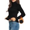 imageMANGOPOP Womens Turtleneck Sweaters Long Sleeve Ribbed Knit Sweater Casual 2025 Fall Fashion Winter Pullover Trendy TopsBlack