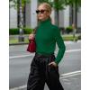 imageMANGOPOP Womens Turtleneck Sweaters Long Sleeve Ribbed Knit Sweater Casual 2025 Fall Fashion Winter Pullover Trendy TopsDeep Green