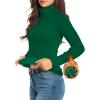 imageMANGOPOP Womens Turtleneck Sweaters Long Sleeve Ribbed Knit Sweater Casual 2025 Fall Fashion Winter Pullover Trendy TopsDeep Green