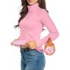 imageMANGOPOP Womens Turtleneck Sweaters Long Sleeve Ribbed Knit Sweater Casual 2025 Fall Fashion Winter Pullover Trendy TopsLight Pink