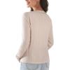 imageWomens Lightweight Cardigan Fall Cozy Cardigan Sweaters V Neck Ribbed Button Up 2025 TrendyApricot