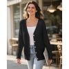 imageWomens Lightweight Cardigan Fall Cozy Cardigan Sweaters V Neck Ribbed Button Up 2025 TrendyBlack