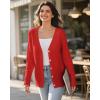 imageWomens Lightweight Cardigan Fall Cozy Cardigan Sweaters V Neck Ribbed Button Up 2025 TrendyRed