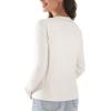 imageWomens Lightweight Cardigan Fall Cozy Cardigan Sweaters V Neck Ribbed Button Up 2025 TrendyWhite