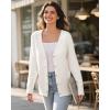 imageWomens Lightweight Cardigan Fall Cozy Cardigan Sweaters V Neck Ribbed Button Up 2025 TrendyWhite