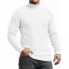 imageMANGOPOP Mens Mock Turtleneck Shirts Long Sleeve Shirts Pullover Ribbed Sweater Fall Fashion 2025A02 White