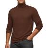 imageMANGOPOP Mens Turtleneck Long Sleeve Shirts Thermal Undershirt Relaxed Fit Fleece Tops Fall Winter Fashion 2025Coffee