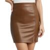 imageMANGOPOP Women Faux Leather Skirt High Waist Bodycon Mini Leather Skirts with Shorts 2025 Winter OutfitBbrown