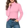 imageMANGOPOP Womens Turtleneck Sweaters Long Sleeve Ribbed Knit Sweater Casual 2025 Fall Fashion Winter Pullover Trendy TopsLight Pink
