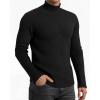 imageMANGOPOP Mens Mock Turtleneck Long Sleeve Shirts Fleece Ribbed Knit Pullover Sweater Basic Thermal Undershirt Tops 2025Ablack