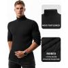 imageMANGOPOP Mens Mock Turtleneck Long Sleeve Shirts Fleece Ribbed Knit Pullover Sweater Basic Thermal Undershirt Tops 2025Ablack