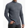 imageMANGOPOP Mens Mock Turtleneck Long Sleeve Shirts Fleece Ribbed Knit Pullover Sweater Basic Thermal Undershirt Tops 2025Blue Grey