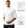 imageMANGOPOP Mens Mock Turtleneck Long Sleeve Shirts Fleece Ribbed Knit Pullover Sweater Basic Thermal Undershirt Tops 2025Bwhite