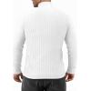 imageMANGOPOP Mens Mock Turtleneck Long Sleeve Shirts Fleece Ribbed Knit Pullover Sweater Basic Thermal Undershirt Tops 2025Bwhite