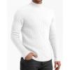 imageMANGOPOP Mens Mock Turtleneck Long Sleeve Shirts Fleece Ribbed Knit Pullover Sweater Basic Thermal Undershirt Tops 2025Bwhite