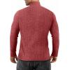 imageMANGOPOP Mens Mock Turtleneck Long Sleeve Shirts Fleece Ribbed Knit Pullover Sweater Basic Thermal Undershirt Tops 2025Wine Red