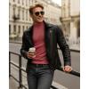 imageMANGOPOP Mens Mock Turtleneck Long Sleeve Shirts Fleece Ribbed Knit Pullover Sweater Basic Thermal Undershirt Tops 2025Wine Red